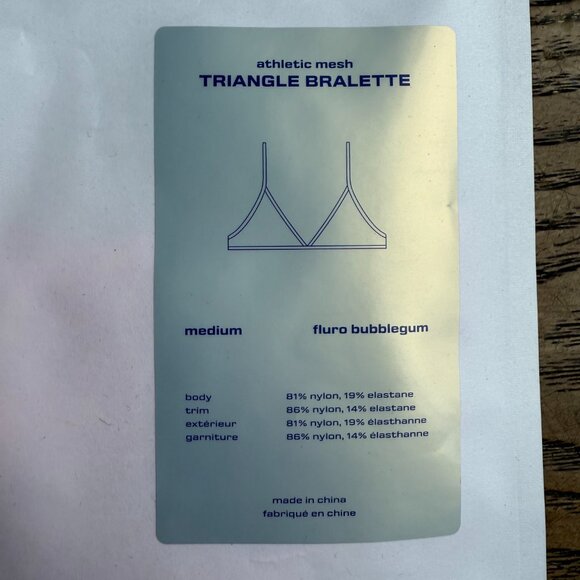 NEW Alexander Wang Sports mesh triangle bra Pink Medium - Picture 4 of 6